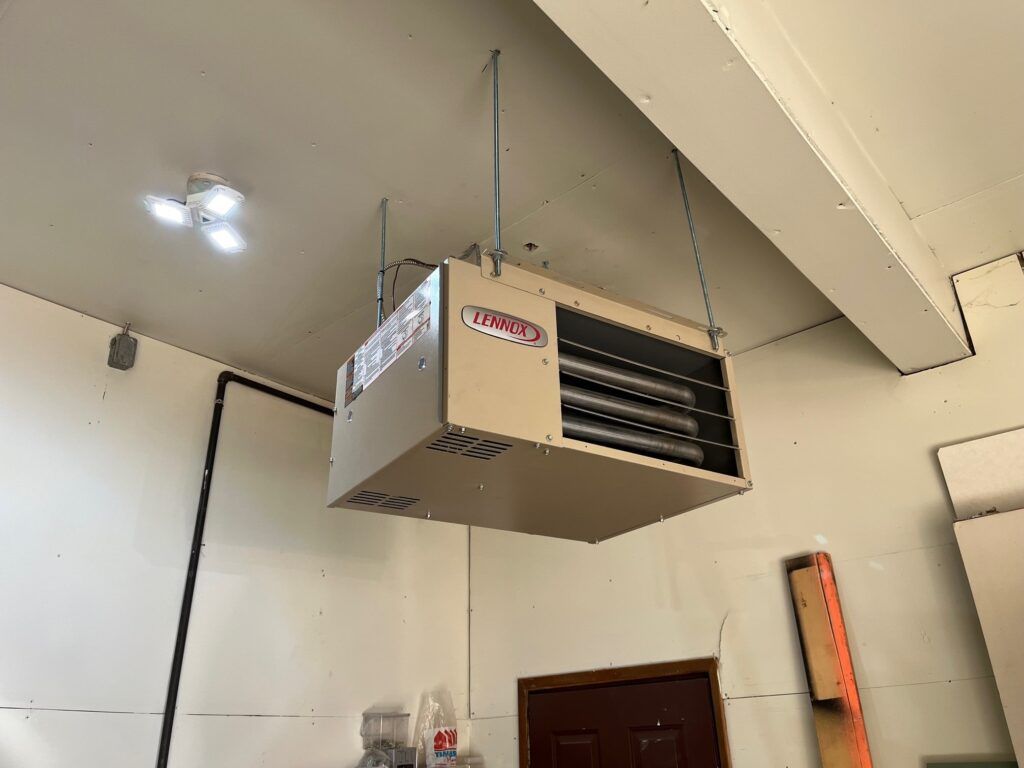 Garage heater installation 1-min Avria Mechanical Services - Residential & Commercial HVAC Services Across the Greater Edmonton Area