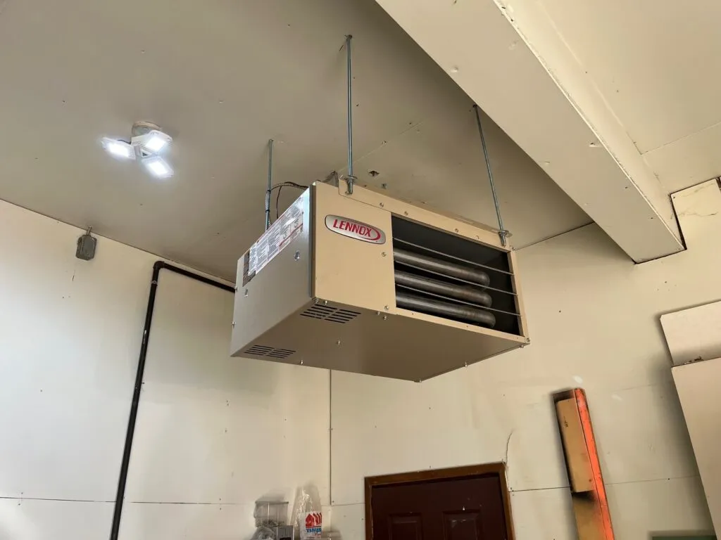 Garage heater installation 1-min Avria Mechanical Services - Residential & Commercial HVAC Services Across the Greater Edmonton Area